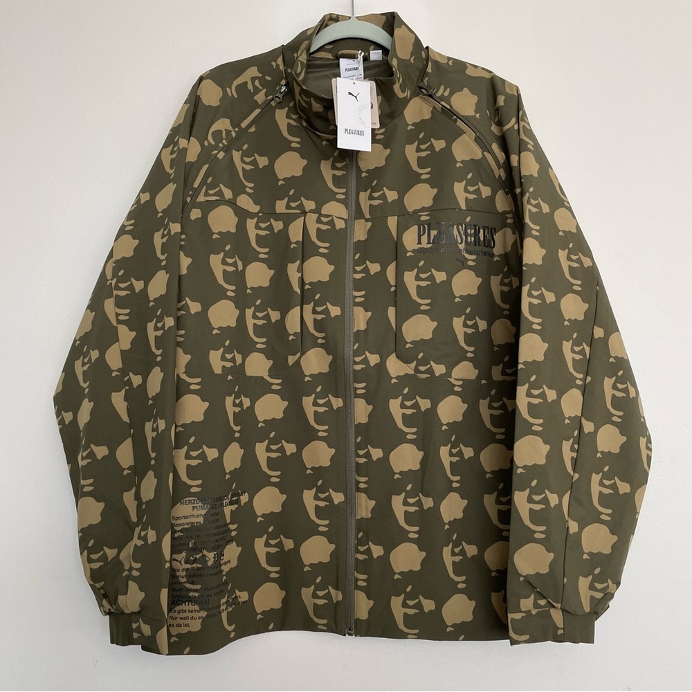 Men’s Puma x Pleasures Zip-Off Jacket Chocolate Chip Size XXL